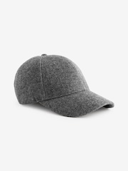 Charcoal Grey Wool Blend Twill Cap - Image 2 of 3