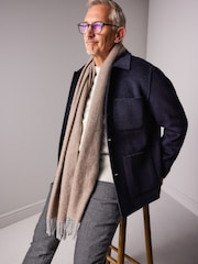 Neutral Herringbone Signature Woven Scarf - Image 1 of 4
