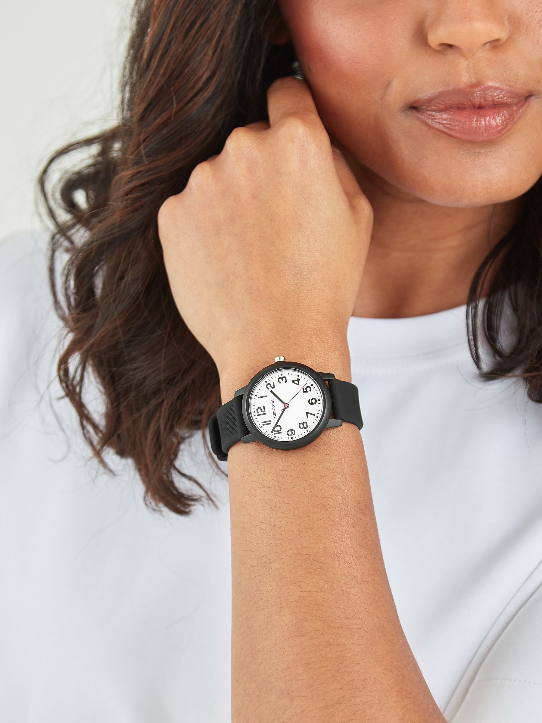 Sekonda Nova Women's White Dial Black Silicone Strap Watch - Image 3