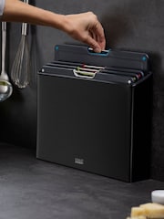 Joseph Joseph 4 Piece Black Folio Steel Carbon Black Chopping Board Set - Image 2 of 4