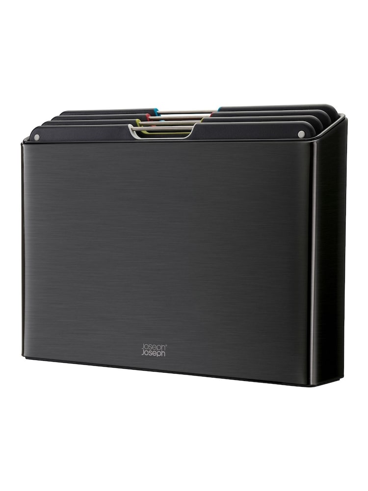 Joseph Joseph 4 Piece Black Folio Steel Carbon Black Chopping Board Set - Image 3 of 4
