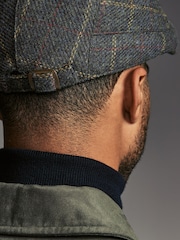 Green Check Wool Blend Flat Cap - Image 2 of 5