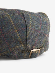Green Check Wool Blend Flat Cap - Image 4 of 5