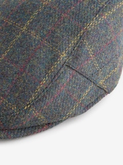Green Check Wool Blend Flat Cap - Image 5 of 5