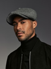 Charcoal Grey Baker Boy Hat with Wool - Image 1 of 5
