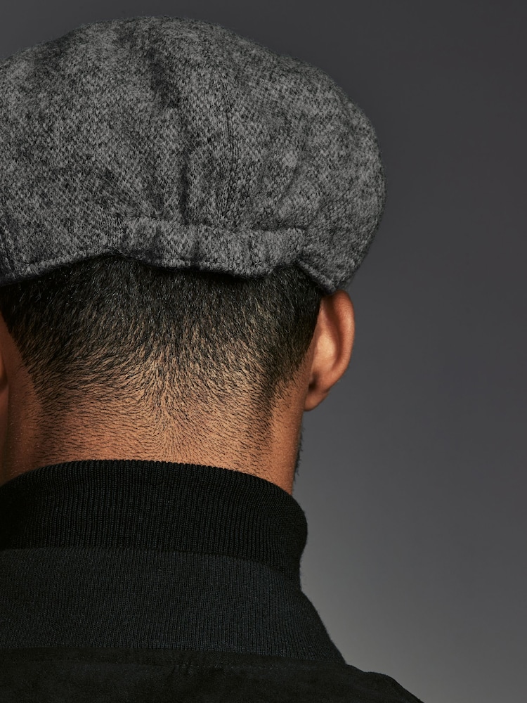 Charcoal Grey Baker Boy Hat with Wool - Image 2 of 5