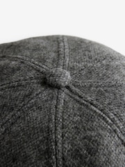 Charcoal Grey Baker Boy Hat with Wool - Image 4 of 5