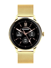 Sekonda Gold Tone Flex Plus 42mm Unisex Round Gold Smartwatch  with Gold Mesh Strap - Image 2 of 6