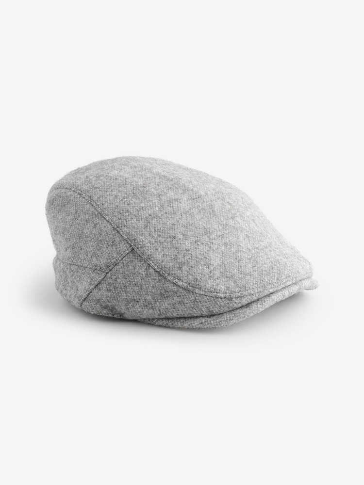 Grey Wool Blend Flat Cap - Image 3 of 5