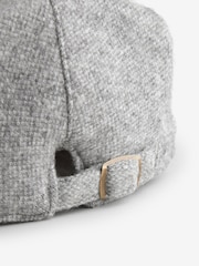 Grey Wool Blend Flat Cap - Image 4 of 5