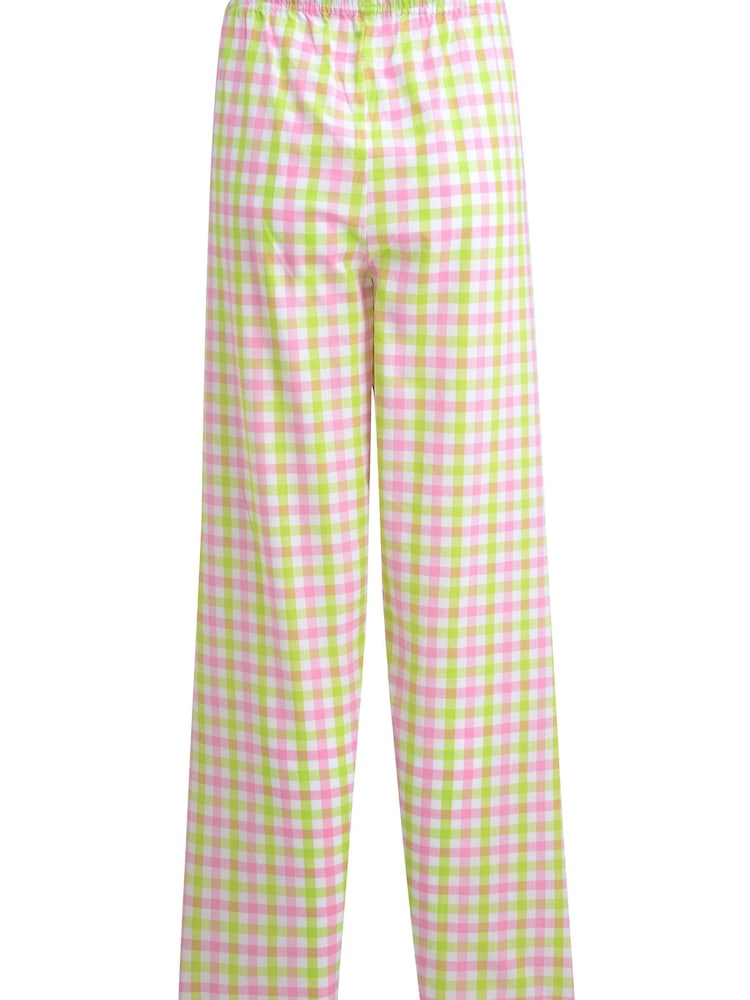 Pour Moi Pink Woven Gingham Paperbag 100% Cotton Trousers - Image 5 of 5