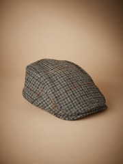 Grey Signature Flat Cap with 100% Wool - Image 1 of 3