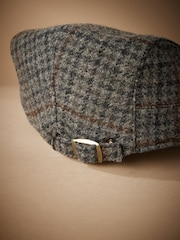 Grey Signature Flat Cap with 100% Wool - Image 2 of 3