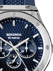 Sekonda Blue Titan 42mm Round Silver Analogue Watch with Dark Strap - Image 4 of 6