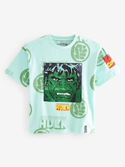 Incredible Hulk Green Flippy Sequin License T-Shirt (3-16yrs) - Image 1 of 4