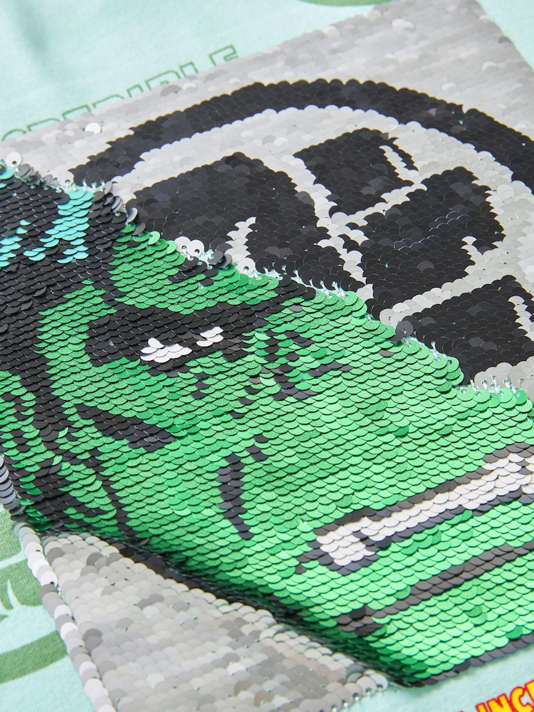 Incredible Hulk Green Flippy Sequin License T-Shirt (3-16yrs) - Image 4 of 4