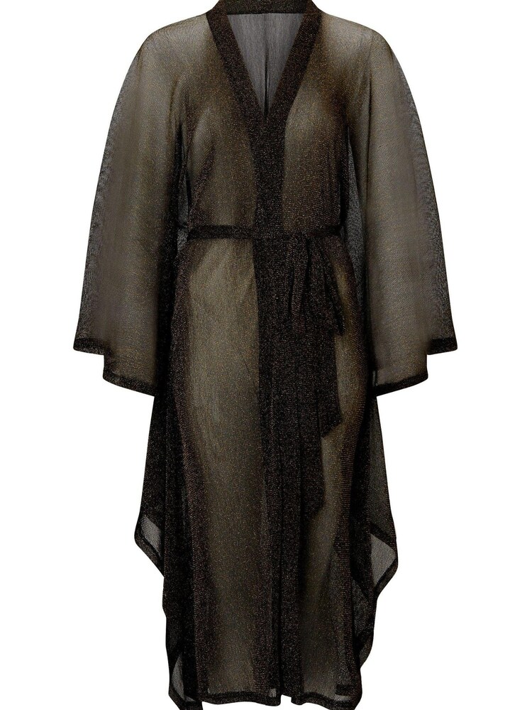 Ann Summers Summer Nights Schimmernder Strand-Kimono aus Netzstoff, Schwarz - Bild 5 von 5