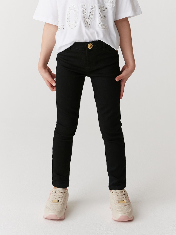 River Island Black Girls Molly Mid Rise Skinny Jeans - Image 2 of 4