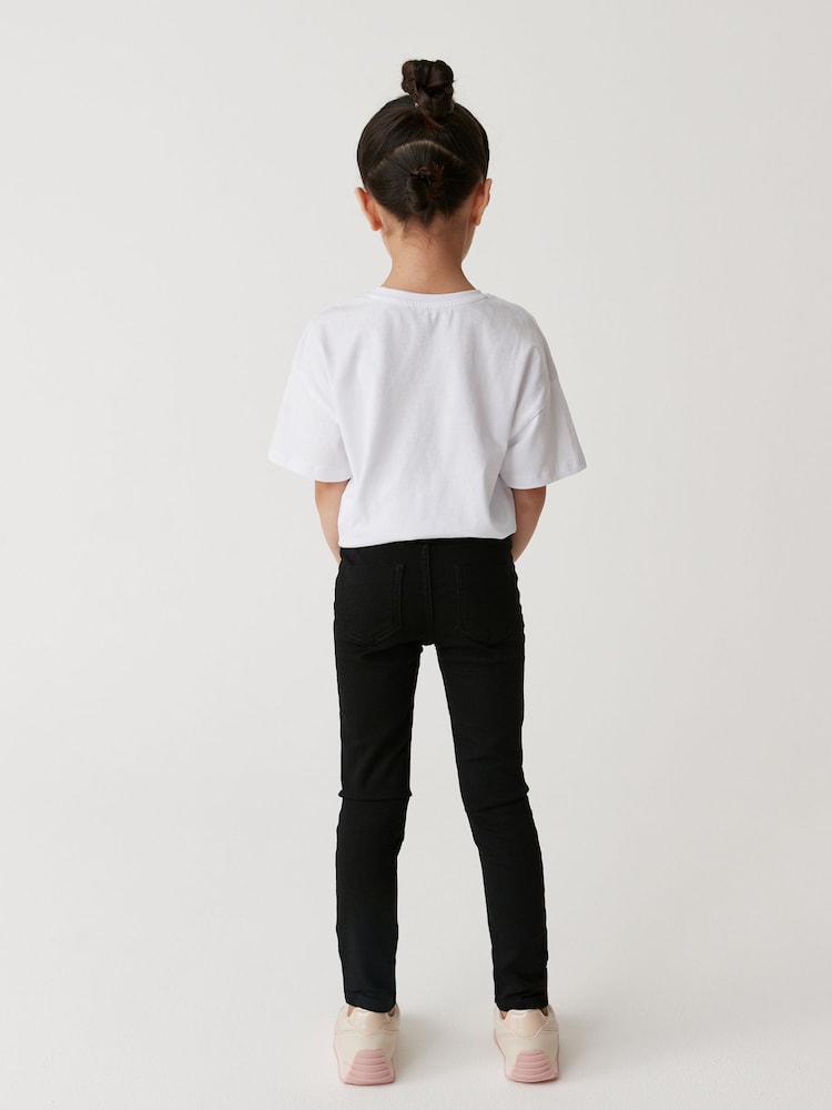 River Island Black Girls Molly Mid Rise Skinny Jeans - Image 3 of 4