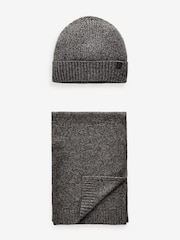 Темно-серый - Beanie Hat And Knitted Scarf Soft Touch Set - Изображение 4 из 7