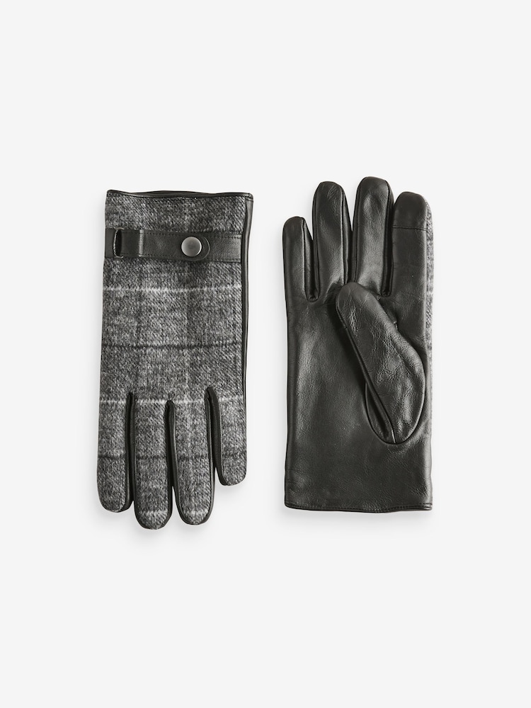 Grey Wool Blend Flat Cap and Gloves Set - Image 2 of 4