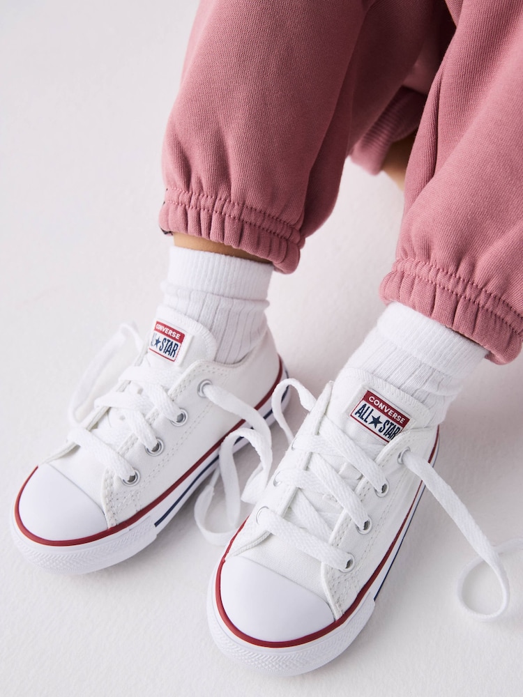 Converse White Chuck Taylor All Star Infant Low Trainers - Image 3 of 9