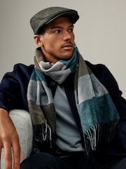 Green Flat Cap and Woven Scarf Set - Image 1 of 7