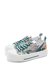 Moda in Pelle Green Betta Woven Upper Chunky Trainers - Image 2 of 4