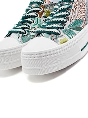Moda in Pelle Green Betta Woven Upper Chunky Trainers - Image 4 of 4