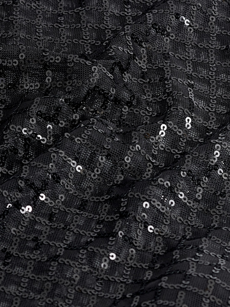 Black Sheer Sequin Embellished Top - Image 6 of 6
