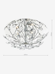Dar Lighting Silver Zafir 3 Light Flush Fitting Ceiling Light - Image 2 of 4
