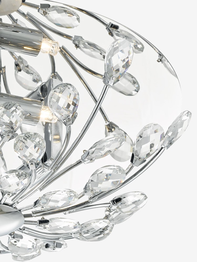Dar Lighting Silver Zafir 3 Light Flush Fitting Ceiling Light - Image 4 of 4