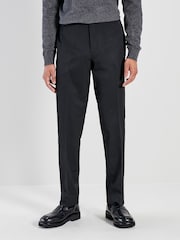 Black Slim Fit Smart Twill Side Adjuster Trousers - Image 1 of 3