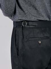 Black Slim Fit Smart Twill Side Adjuster Trousers - Image 3 of 3