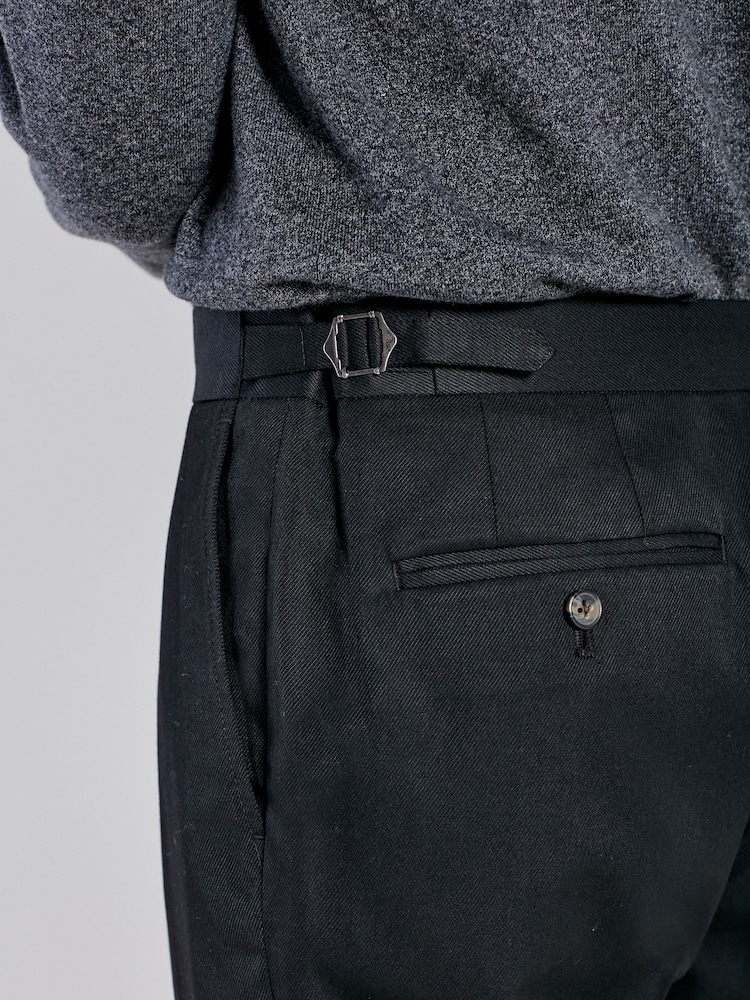 Black Slim Fit Smart Twill Side Adjuster Trousers - Image 3 of 3