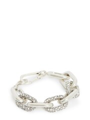 AllSaints Silver Tone Pavé Link Bracelet - Image 1 of 3
