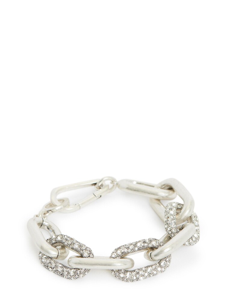 AllSaints Silver Tone Pavé Link Bracelet - Image 1 of 3