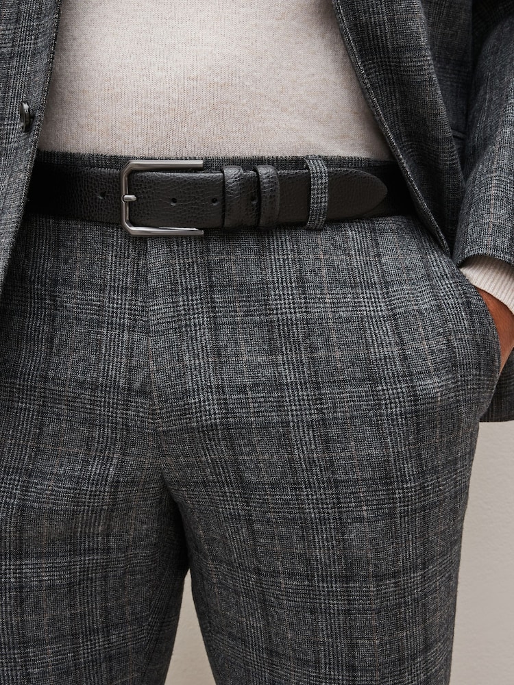 Black Grained Leather Belt - Image 1 of 3