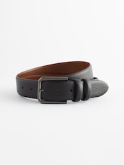 Black Grained Leather Belt - Image 2 of 3
