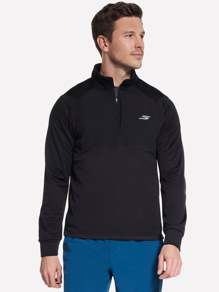 Skechers Black GODri All Day Thermal 1/2 Zip Jacket - Image 1 of 3