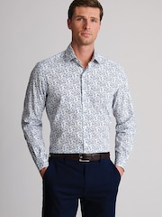 Brook Taverner White Floral Print Cotton Shirt - Image 1 of 6