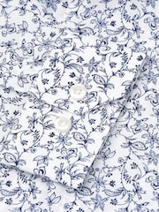 Brook Taverner White Floral Print Cotton Shirt - Image 6 of 6