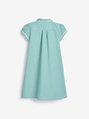 Green Cotton Rich Button Front Lace Gingham School Dress (3-14yrs) - Image 5 of 6
