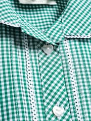 Green Cotton Rich Button Front Lace Gingham School Dress (3-14yrs) - Image 6 of 6