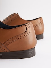 Tan Brown Standard Fit Leather Oxford Brogue Shoes - Image 5 of 10