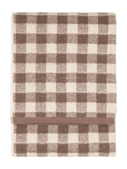 Yard Chocolate Brown Barton Check Towel - Image 3 of 4