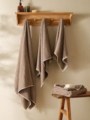 Yard Chocolate Brown Hebden Waffle Towel - Image 2 of 4