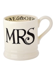 Emma Bridgewater Set of 2 Cream Black Toast Mr & Mrs 1/2 Pint Mugs Boxed - Image 4 of 5