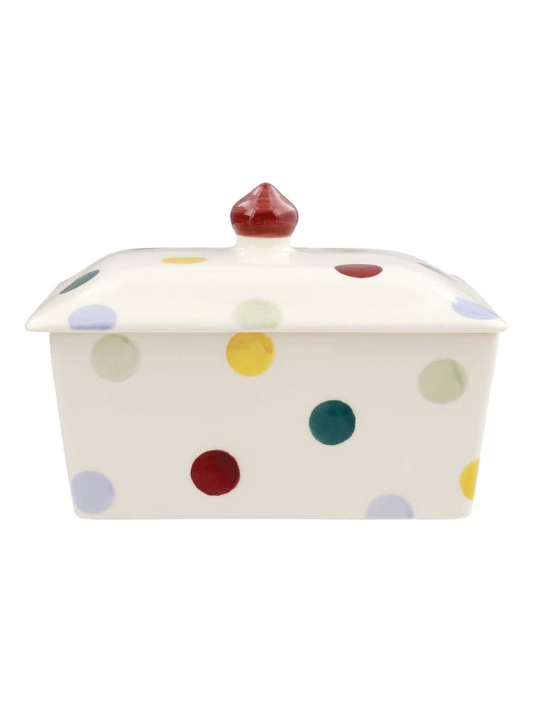 Emma Bridgewater Cream Polka Dot Small Butter Dish - Image 1 of 2 Emma Bridgewater Cream Polka Dot Small Butter Dish - Image 1 of 2