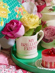 Emma Bridgewater Cream Pink Toast My Brilliant Friend 1/2 Pint Mug - Image 1 of 4
